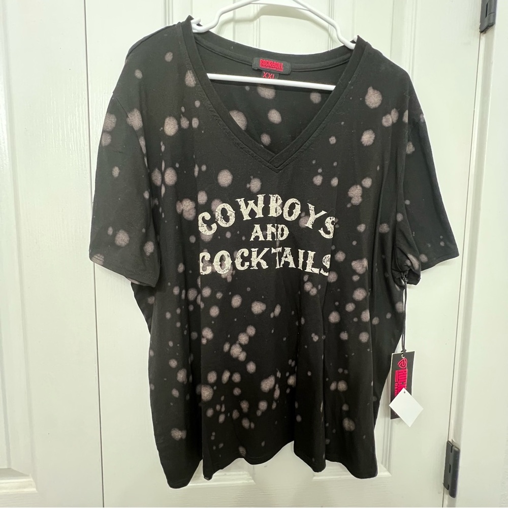 Cowboys and Cocktails Black Tee